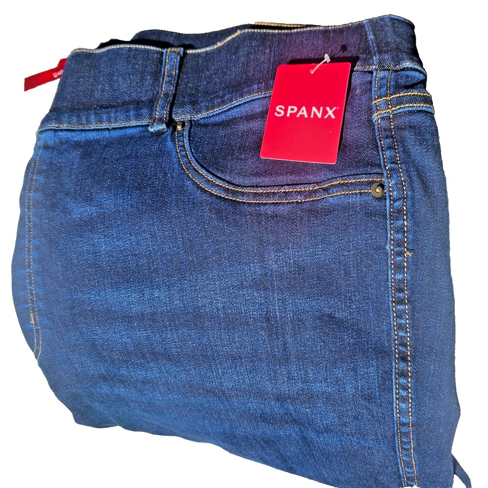 NWT SPANX 3X Ankle Skinny Jeans Dark Wash High Rise Pull On Stretch Denim Y2K - Picture 7 of 11